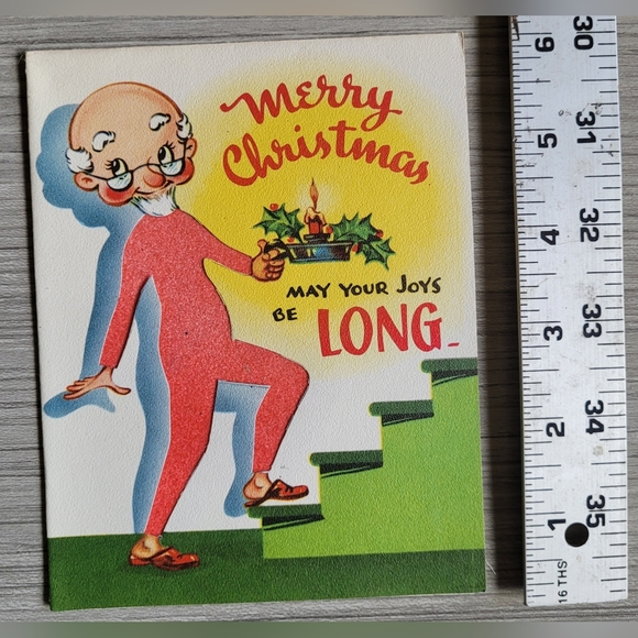 🎅🏼 RARE 1940s Vintage Funny Naughty Christmas Card - Made by A Nova Laugh 🎅🏼 - Picture 2 of 5
